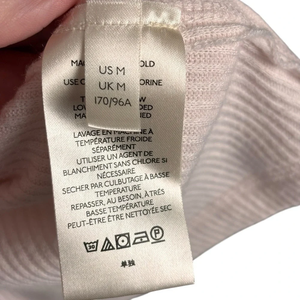 We The Free (Free People) Oversize Waffle Juicy Pink Cowl Neck Sweater Sz Medium